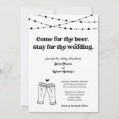 Funny Beer Theme Wedding Kaart (Voorkant)