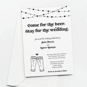 Funny Beer Theme Wedding Kaart