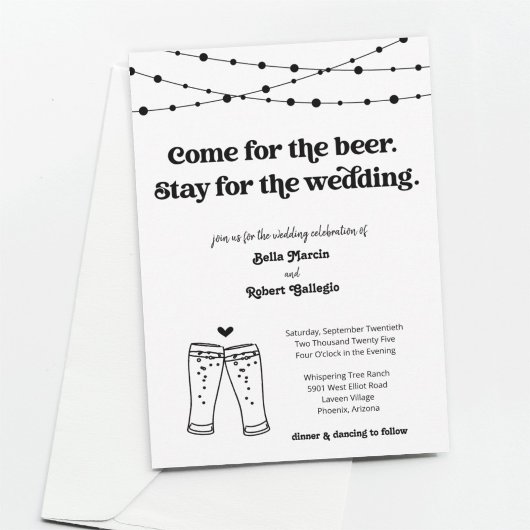 Funny Beer Theme Wedding Kaart