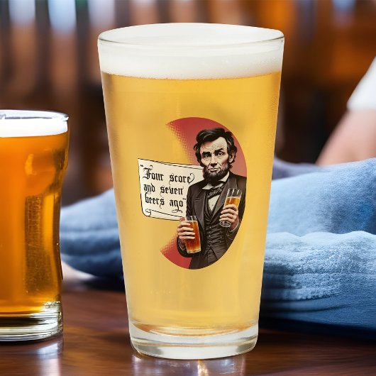 Funny Beer Tipsy Abraham Lincoln Drink Homebrew Glas