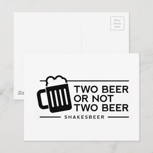 Funny Beer "Two beer or not Two Beer" Briefkaart (Voorkant / Achterkant)