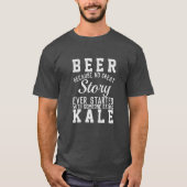 Funny Beer Versus Kale Wisdom Quote Text Wordart T-shirt (Voorkant)