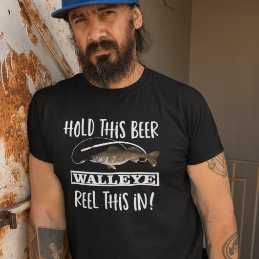 Funny Beer Walleye Vissen Pun Hobby T-shirt
