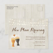 Funny Beer Wedding Postponed Announcement Briefkaa Aankondigingskaart (Voorkant / Achterkant)