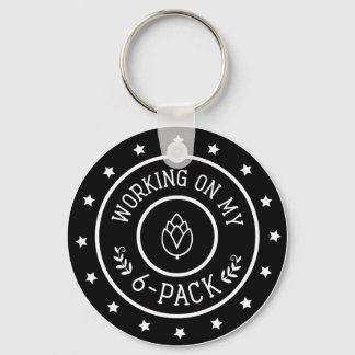Funny Beer werkt aan mijn Sleutelhanger met zes st