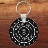 Funny Beer werkt aan mijn Sleutelhanger met zes st (Voorkant)