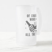 Funny Beer werkt uit Humor in zwart Matglas Bierpul (Voorkant rechts)