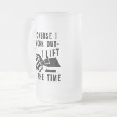 Funny Beer werkt uit Humor in zwart Matglas Bierpul (Voorkant links)