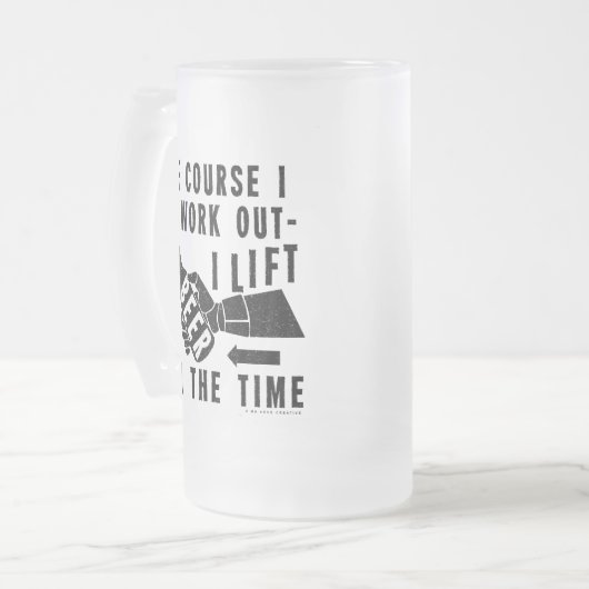 Funny Beer werkt uit Humor in zwart Matglas Bierpul (Voorkant links)