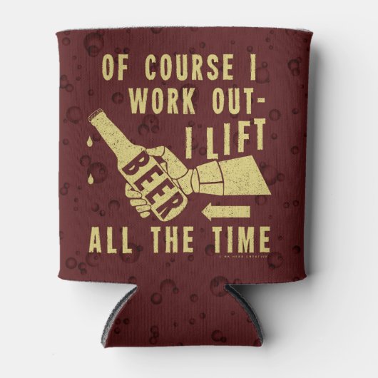 Funny Beer werkt uit Humor met bruine puinbellen Blikjeskoeler (Voorkant)