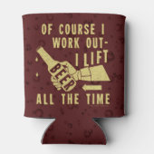 Funny Beer werkt uit Humor met bruine puinbellen Blikjeskoeler (Achterkant)