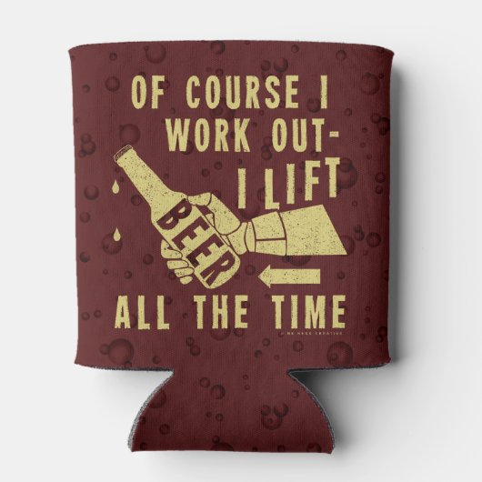 Funny Beer werkt uit Humor met bruine puinbellen Blikjeskoeler (Achterkant)