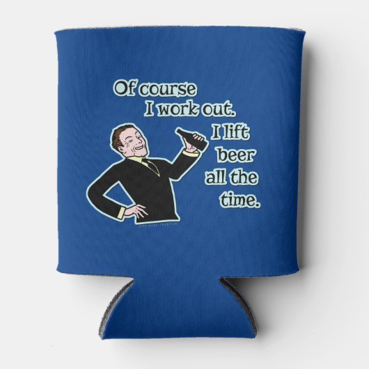 Funny Beer Work Out Humor Blikjeskoeler (Voorkant)