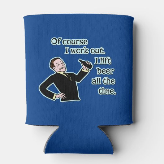 Funny Beer Work Out Humor Blikjeskoeler (Achterkant)