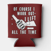 Funny Beer Work Out Humor op rood Blikjeskoeler (Voorkant)