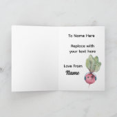 Funny Beet Birthday Card – Turn Up the Beet Kaart (Binnen)