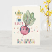 Funny Beet Birthday Card – Turn Up the Beet Kaart (Gele Bloem)