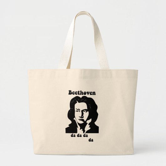 Funny Beethoven Grote Tote Bag (Voorkant)