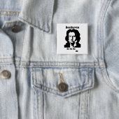 Funny Beethoven Vierkante Button 5,1 Cm (In situ)