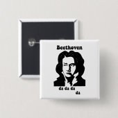 Funny Beethoven Vierkante Button 5,1 Cm (Voorkant /achterkant)