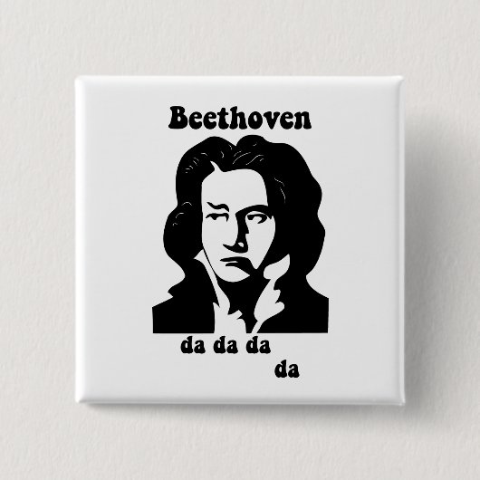 Funny Beethoven Vierkante Button 5,1 Cm (Voorkant)
