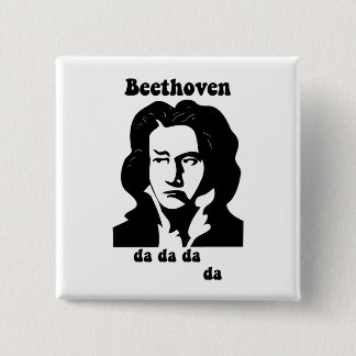 Funny Beethoven Vierkante Button 5,1 Cm