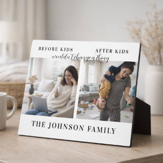 Funny Before & After Kids Mother's Day 2 Photo Fotoplaat