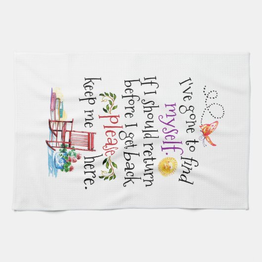 Funny Befuddled Senior Butterfly Kitchen Towel Theedoek (Horizontaal)