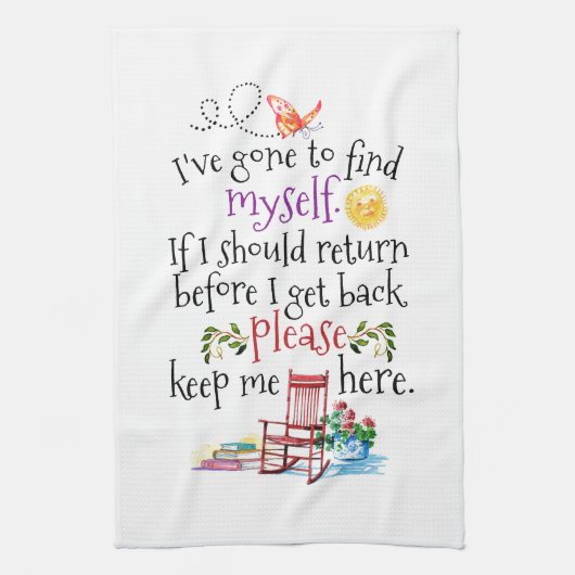 Funny Befuddled Senior Butterfly Kitchen Towel Theedoek (Verticaal)