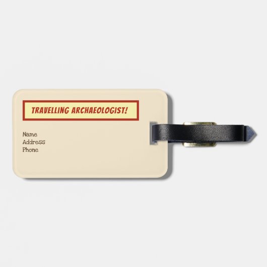 Funny "behoort tot een archeoloog" bagagelabel (Achterkant horizontaal)
