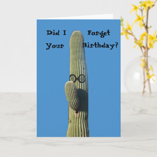 Funny Belated Birthday Greeting Kaart (Gele Bloem)