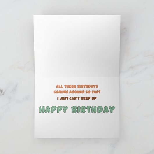 Funny Belated Birthday Kaart (Binnen)