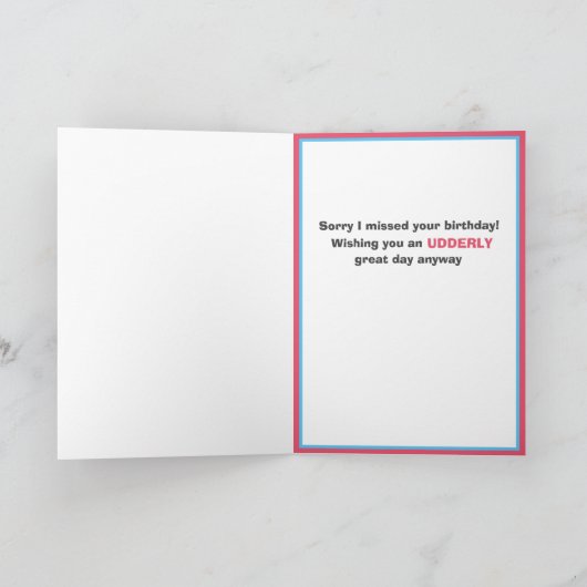 Funny Belated Birthday Kaart (Binnen)