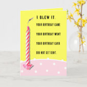 Funny Belated Birthday Kaart (Gele Bloem)