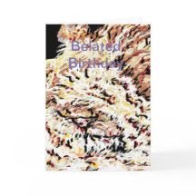 Funny Belated Birthday Kaart/Lion