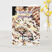 Funny Belated Birthday Kaart/Lion Kaart (Gele Bloem)