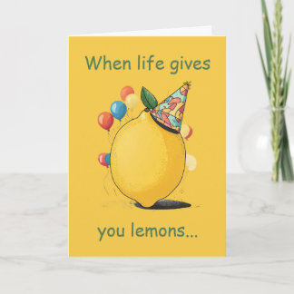 Funny Belated Birthday Message: Lemon Theme Kaart