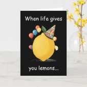 Funny Belated Birthday Message: Lemon Theme Kaart (Gele Bloem)