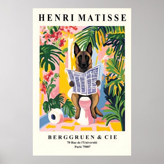 Funny Belgian Malinois Art - Henri Matisse Poster (Voorkant)