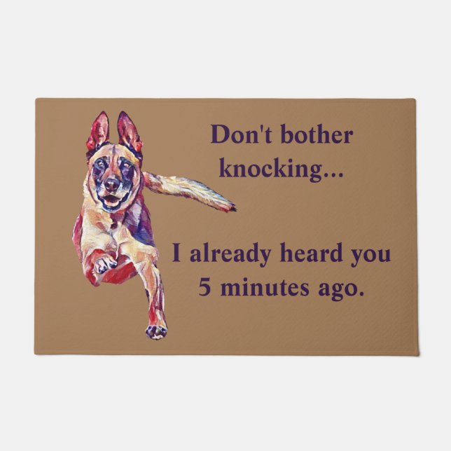 Funny Belgium Malinois Doormat Deurmat (Voorkant)