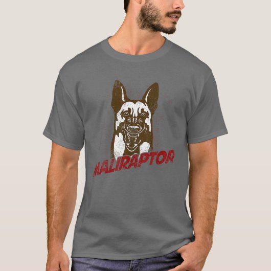 Funny Belgium Malinois Maliraptor do Maligator T-shirt (Voorkant)