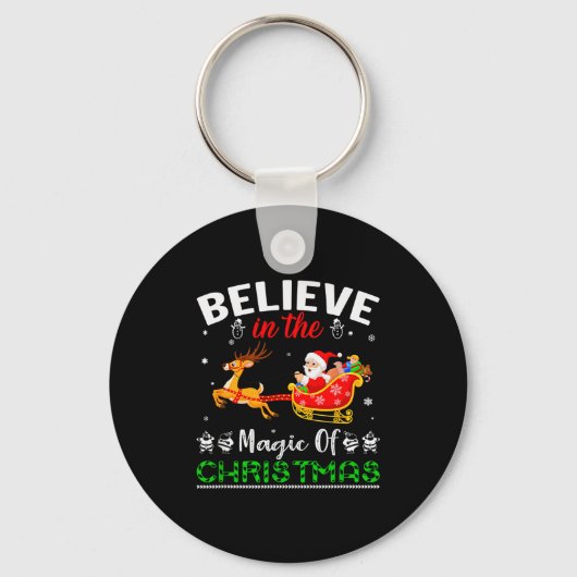 Funny Believe In The Magic Of Christmas Sleutelhanger (Voorkant)
