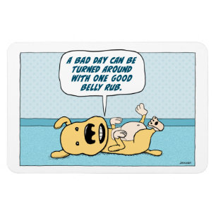 Funny Belly Rub Dog magnet Magneet