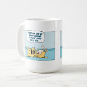 Funny Belly Rub Dog mok koffie (Voorkant links)