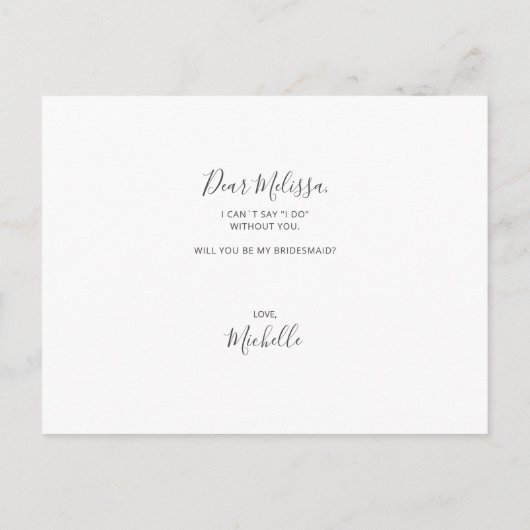 Funny, ben je mijn Bridesmaid moderne uitnodiging? Uitnodiging Briefkaart (Achterkant)
