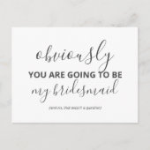 Funny, ben je mijn Bridesmaid moderne uitnodiging? Uitnodiging Briefkaart (Voorkant)