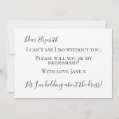 Funny, ben jij mijn Bridesmaid-voorstel? Kaart (Achterkant)