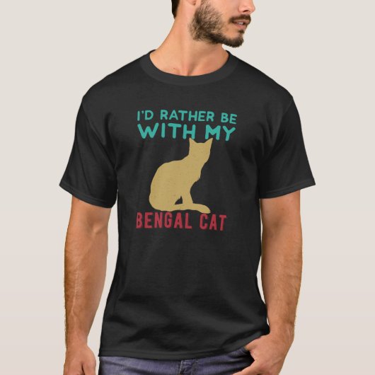 Funny Bengal Cat T-shirt (Voorkant)
