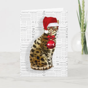 Funny Bengal-kerstkat Kaart