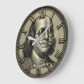 Funny Benjamin Franklin Money Art Vintage Grote Klok (Hoek)
